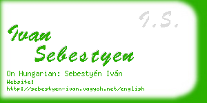 ivan sebestyen business card