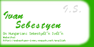 ivan sebestyen business card